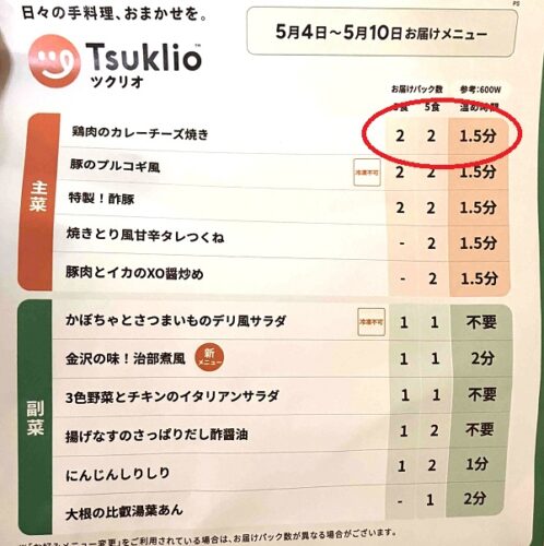 ツクリオ 調理方法