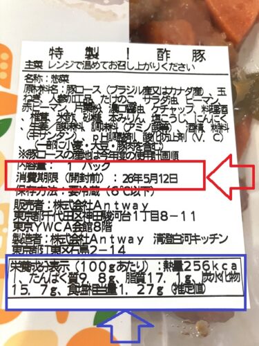 ツクリオ 賞味期限,栄養素